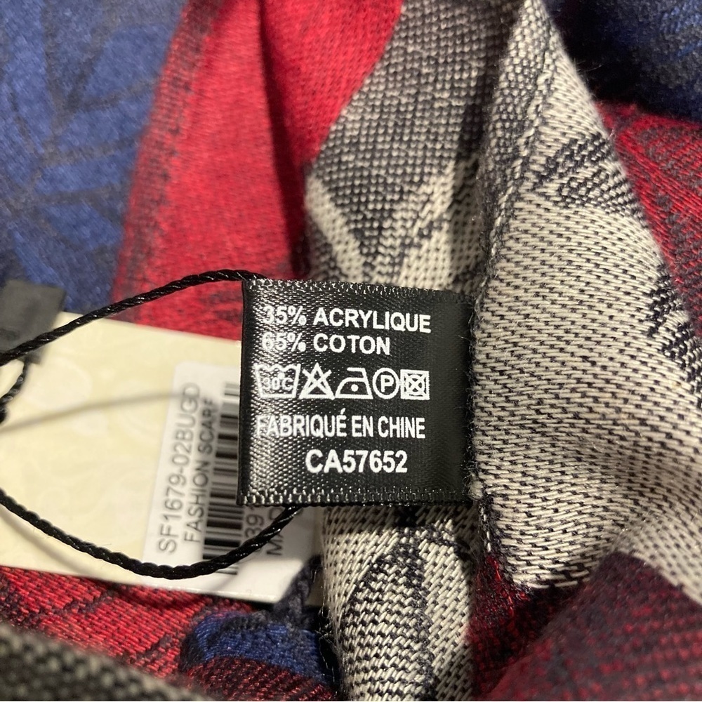 CHERIE BLISS Super Soft Colour Block Leaf Motif Large Pashmina Scarf Shawl NEW - Picture 7 of 8